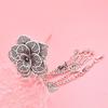 Rhinestone Thai Metal Flower Hair Fork Ancient Silver Rose Hair Sticks  Gifts