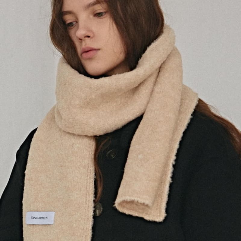 YAN13 FLUFFY DEEP MUFFLER_LIGHT CORAL