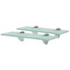 Wall Shelf - EXCLUSIVE HOUSE - 2 Pcs 30×20 Cm - 8 Mm Tempered Glass - Load 10 Kg - Zinc Alloy Brackets
