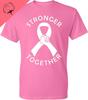 Kropsis Stärker Zusammen Rosa Schleife Unterstützung Brustkrebsbewusstsein Unisex Und Unisex Kurzarm Baumwolle T-Shirt