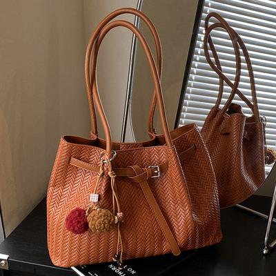 Retro Tragetasche, Unterarmtasche mit großem Fassungsvermögen, Hoher Erscheinungsgrad, Ein-Schulter-Tasche, Modische Pendler-Großtasche