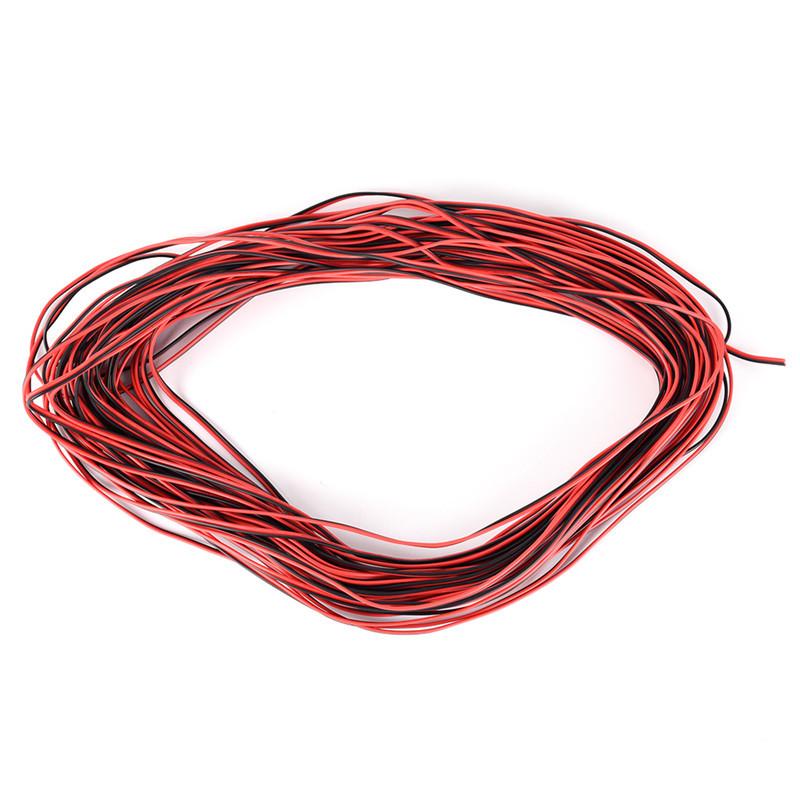 1PC 2Pin 10m Cars Motorcycle Electric Wire Cable Red/Black Connector For Led Light 2Extension Cord Pure Copper Wire