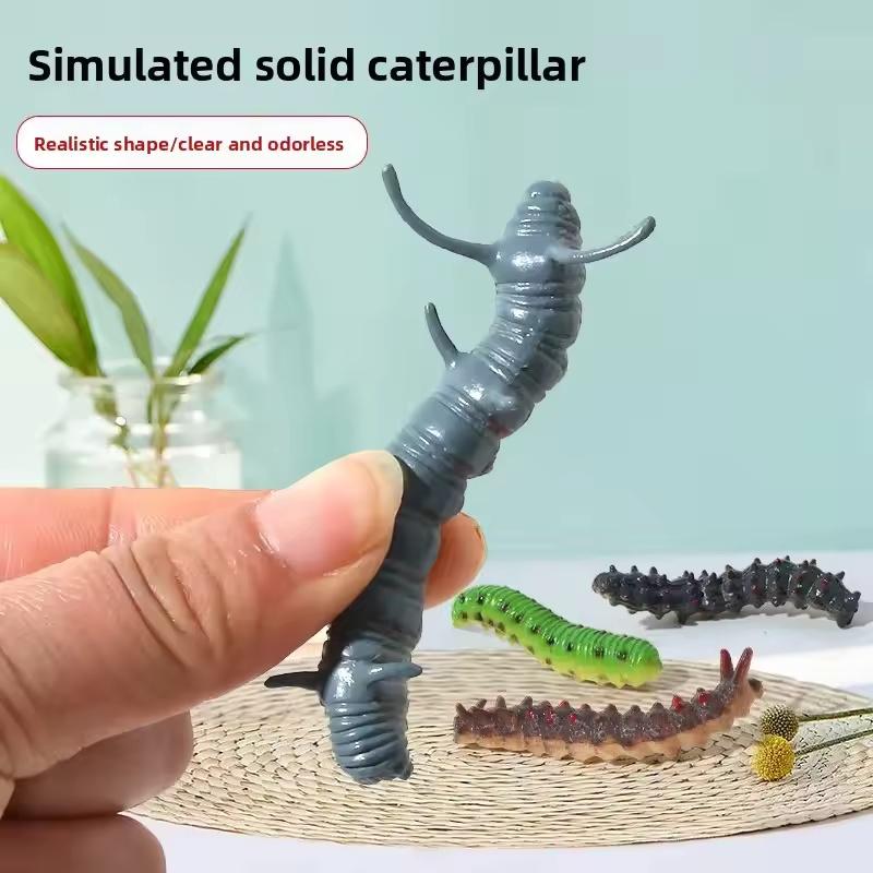 12pcs Insect Models Caterpillar Prank Animal Models Crawling Insects Action Characters Children's Educational Toys Prank Toys