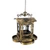 Vintage Metal Hanging Bird Feeder Outdoor Decorative Pavilion Design with Large Seed Tray for Garden Yard Patio Balcony