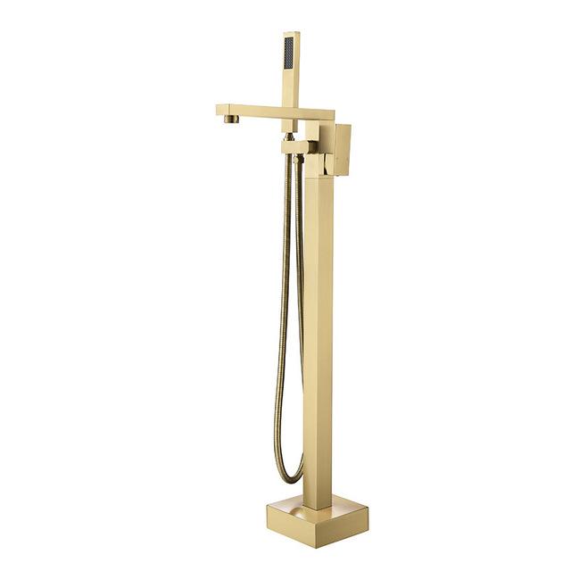 Gold Bathtub Shower Faucet Floor Standing Shower Bathtub Faucet Rose Gold Stand Bathtub Mixer Hand Shower Head Bath Mixer Shower