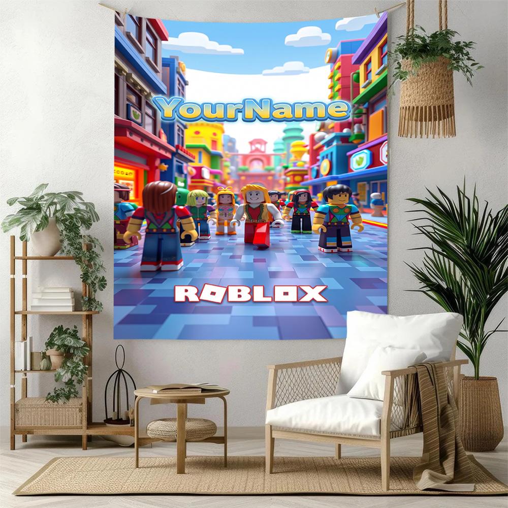 Roblox Custom Your Name Wall Decor Tapestry Art For Pet Memorial Birthdaywedding Party Backdrop Family Gift