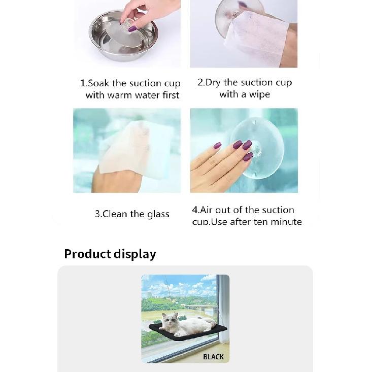 Ultra-Soft Cat Window Hammock Bed - Cozy Cloud-Like Perch for Feline Naptime - Securely Mounted, Perfect Space-Saving