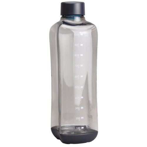 Pearl Metal PC Aqua Water Bottle, 1000ml, Direct Drinking, Gray, Block Style, H-6037