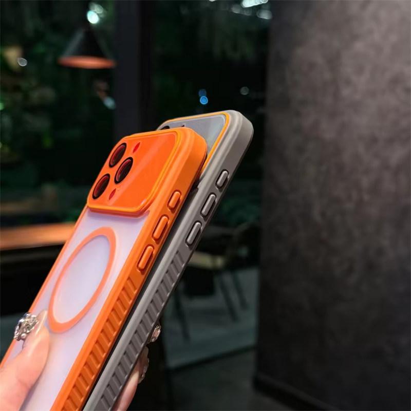 For Magsafe Large Window Camera Protection Magnetic Phone Case For iPhone 17 Air 16 E 15 14 Plus 13 12 11 Pro Max Shock Cover