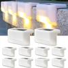 10pcs Staircase Solar Lights, Outdoor Waterproof Garden Lights, Fence Lights, Pathways, Camping, Outdoor, Stylish, Warm White LED Deck Lamps,