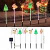 1 To 6 Solar Powered Christmas Lights Waterproof Christmas Decorations Lamp Solar Garden Trees Snowman Reindeer Yard Stake Light