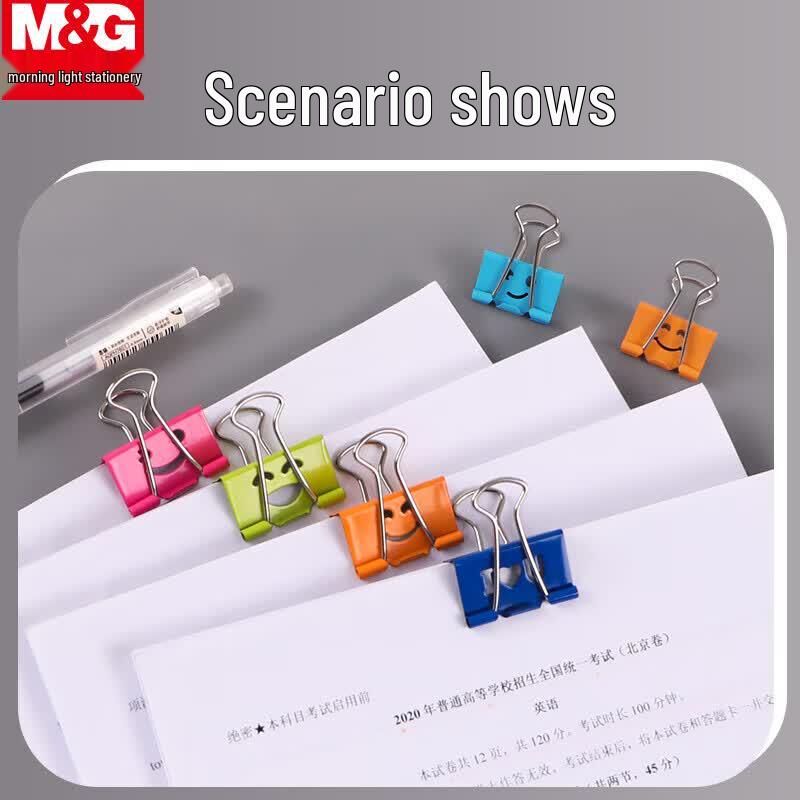 M&G 25mm Colorful Smiley Binder Clips