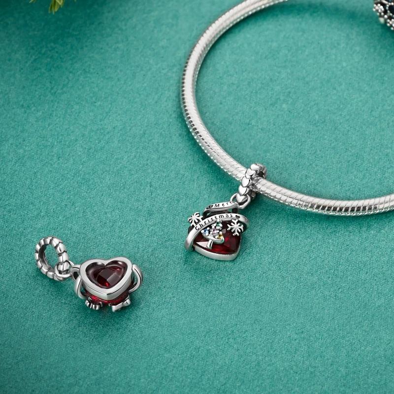 Copper Metal Heart-shaped Pendant Bead Component Pure Color Butterfly Flower Romantic Perfect Gift Compatible With Authentic Original Bracelets