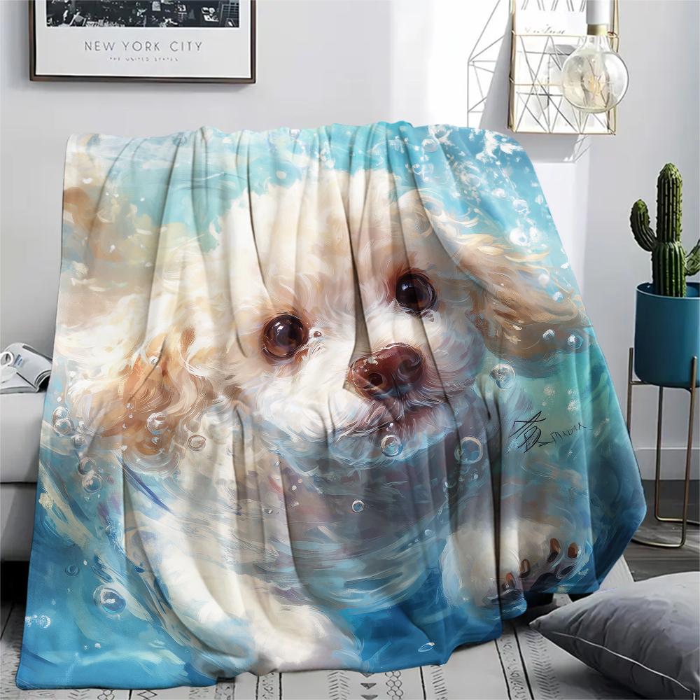

Poodle,pattern Flannel Blanket, High quality Comfortable for All Seasons, Home Decor, Warmth and Comfort, Perfect for Gifts. 80cm x 120cm