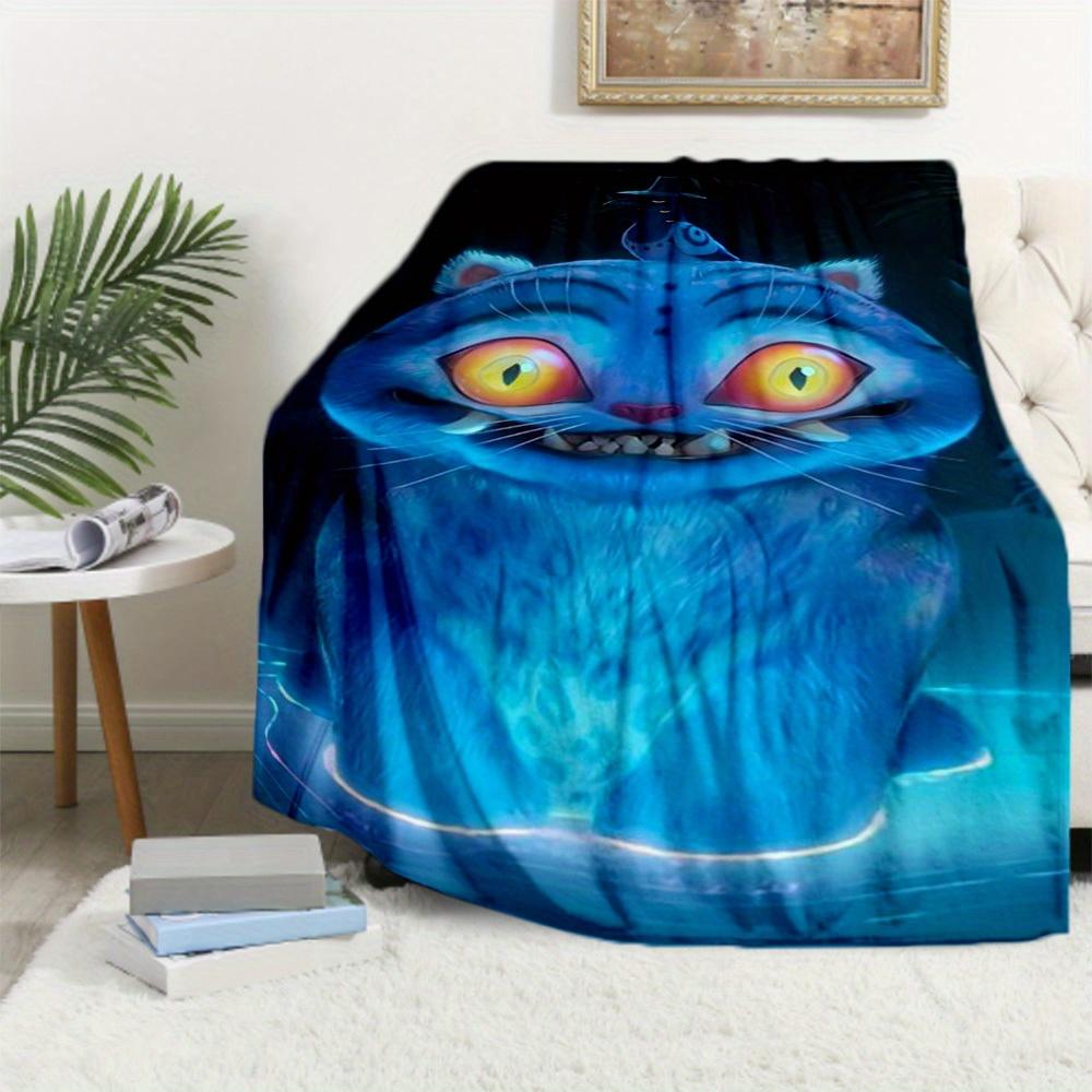1Pc HUNTR/X Derpy Cats Print Flannel Blanket, High quality Digital Printing, Comfortable for All Seasons, Home DecorGifts821056