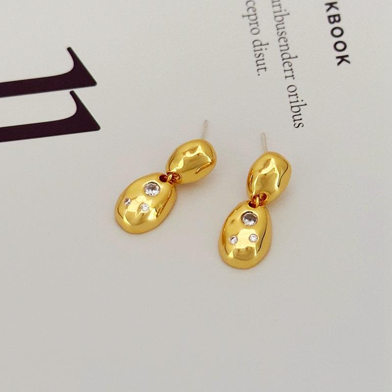 Design Earrings Fashion Temperament Zircon Inlaid Stud Earrings