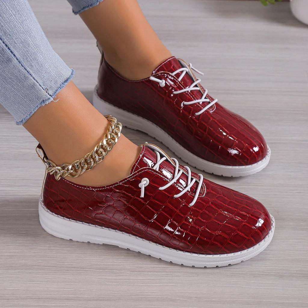 Women Sneakers  Fashion Lace Up Women Casual Breathable Shoes Soft Vulcanized Flat Walking Shoes Women Zapatos De Mujer