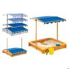 Sandpit - GINGER HOME Children's Sandpit - 360° Adjustable Canopy - UV Protection 30 - Solid Pine Wood