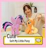 Large Pony Plush Toy - Cute Pet Pillow and Rag Doll for Kids' Birthday Gift.