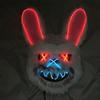 Halloween Horror Bloody Head Cover Mask Led Multicolor Rabbit Cosplay Face Mask Halloween Carnival Costume Headgear Props