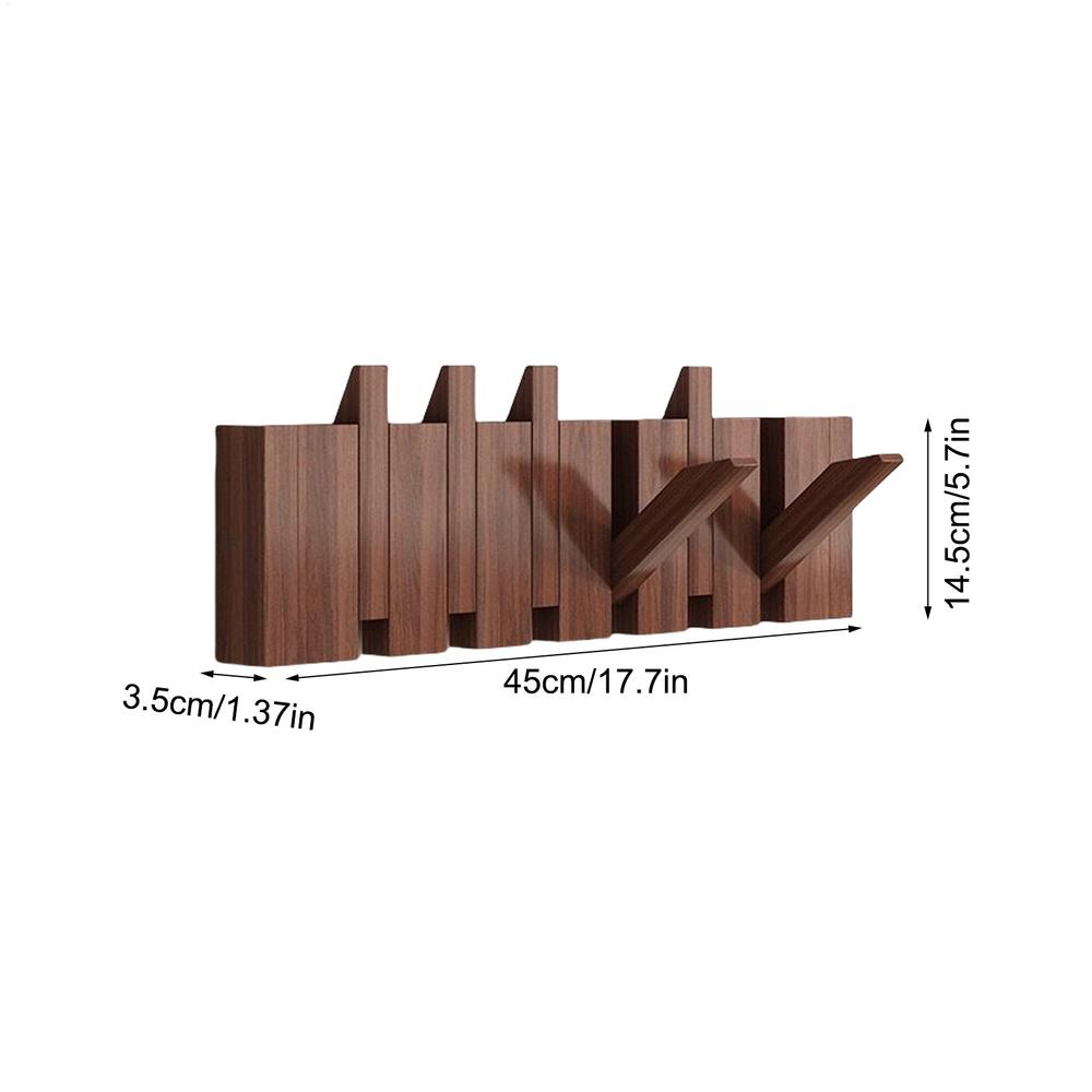 Piano Coat Rack Decorative  Hook Natural Wood Entryway Wall Art Hanger for Bags Hats Umbrellas Clothes Organizer Home Decor