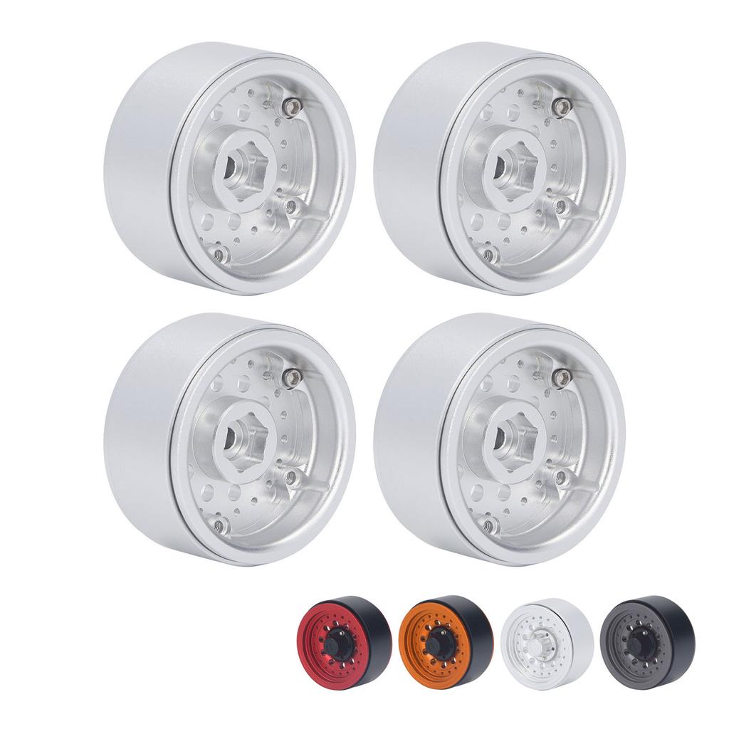 4PCS RC Beadlock Wheel Rim Set 1.9 Inch Aluminum Alloy 1/10 RC Car Wheel Hub for Axial SCX10 I II II