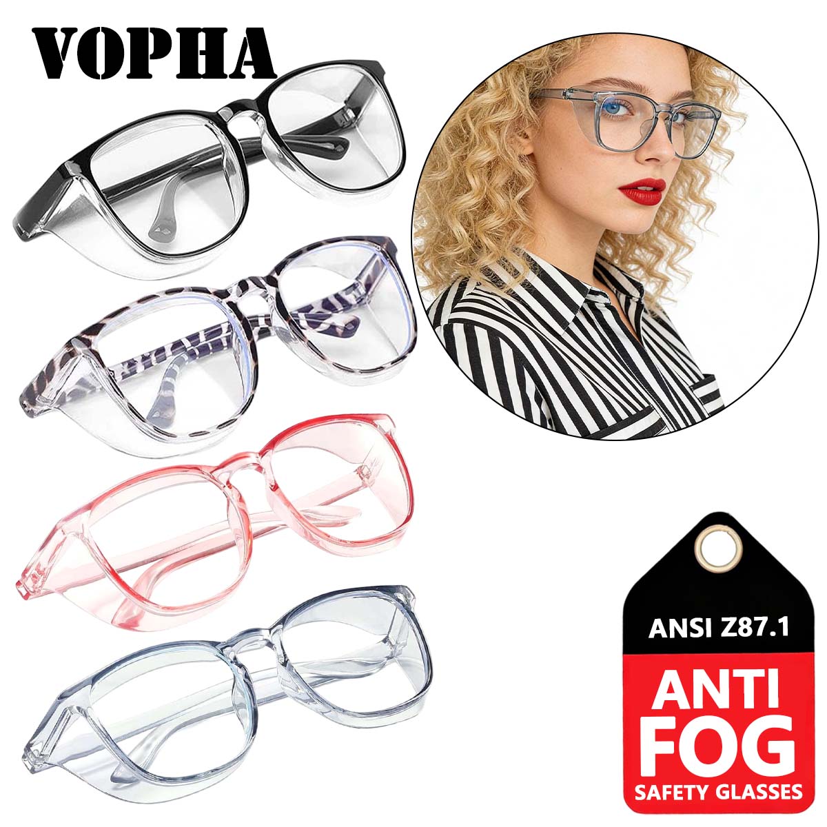 

shower specs anti fog glasses lunette de sécurité femme fashionable safety glasses bigger fit nursing goggles female HM9