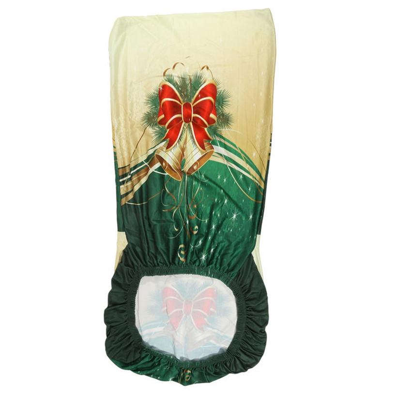 Non Slip Christmas Dining Room Chair Covers Stretchy Washable Xmas Printed Chair Slipcover Protector for Holiday Party Decor