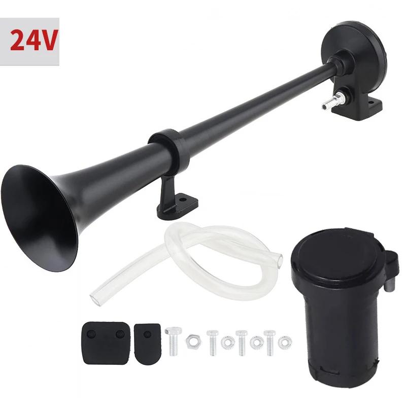 Universal 17inch Single Trumpet Car Air Horn 12V Compressor 150DB Super Loud Air Hose Car Horn Speaker for Truck Boat Motorcycle