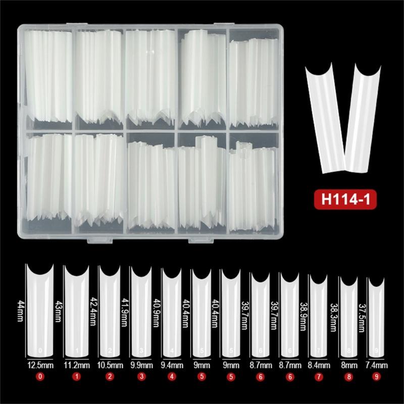 Extras Long Nail Tip,Half Cover C Curves Fake Nail Tips,Square/Almond Press On Nail Full Cover False Nail for Nail Salon