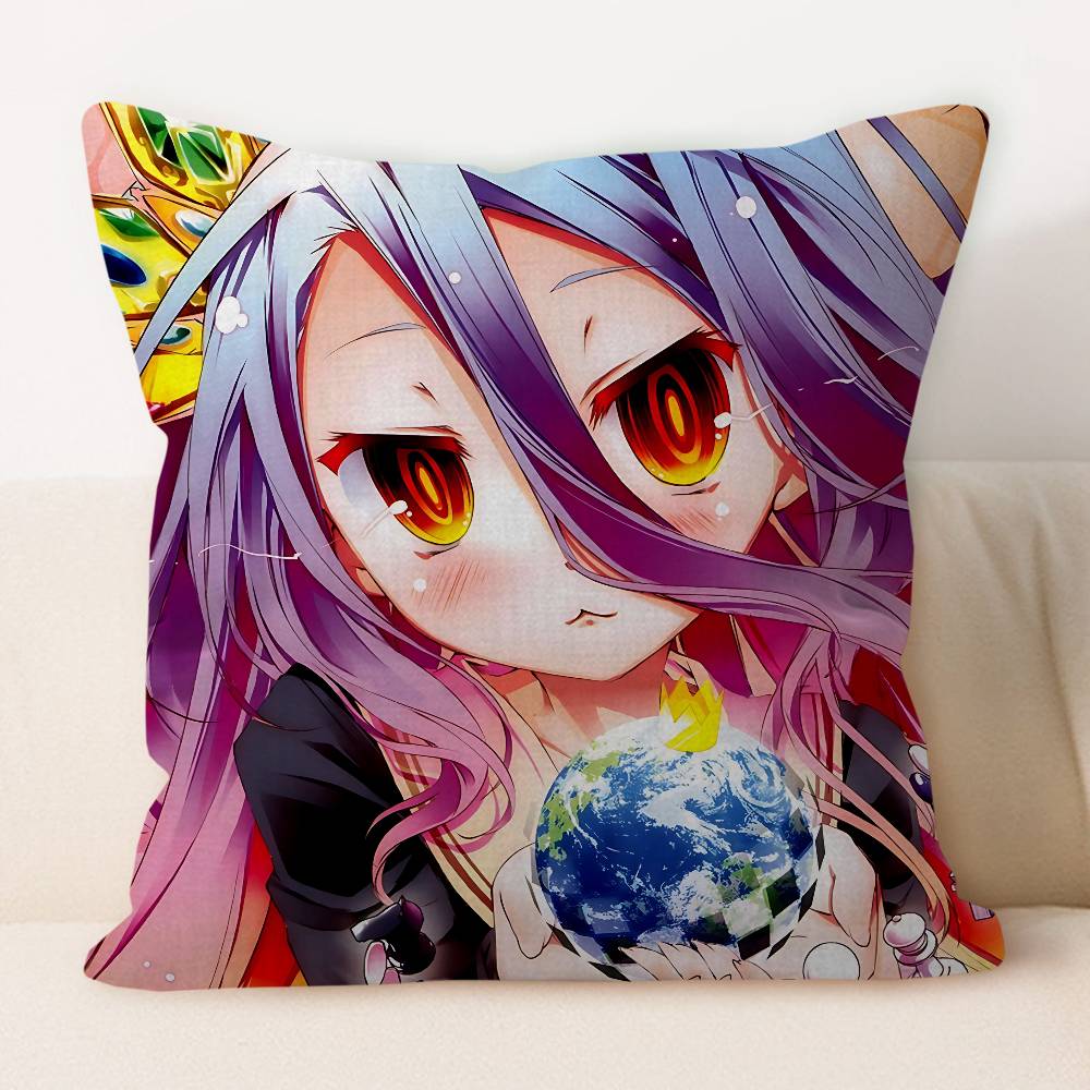 NO G-GAME NO LIFE Shiro Pillow Gifts Home Office Furnishings Bedroom Sofa Car Cushion Cover Case 45x45cm