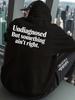 Sudadera con capucha extragrande para hombre "No diagnosticado pero algo no va bien" - Estampado de texto blanco Streetwear, Tela suave afelpada Talla Grande F