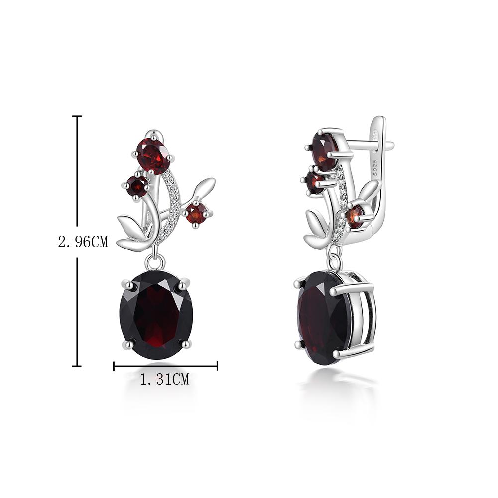 New & Eye Catching Natural Garnet Gemstone Ring Earrings Pendant Necklace set women Elegant jewelry Engagement anniversary gift