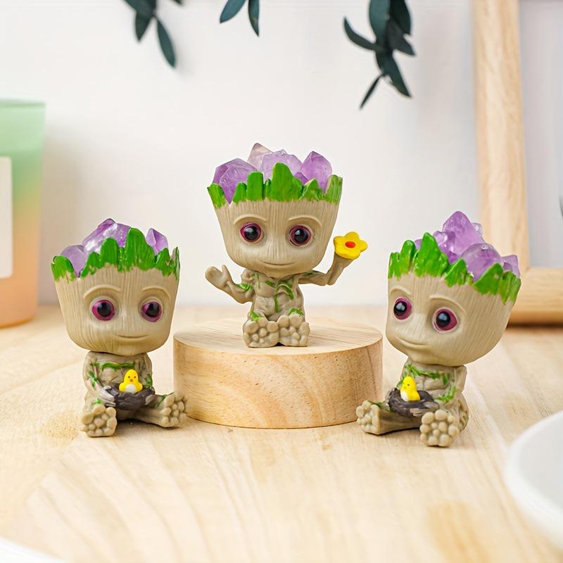 Amethyst Crystal Groot Figurine Desktop Ornament