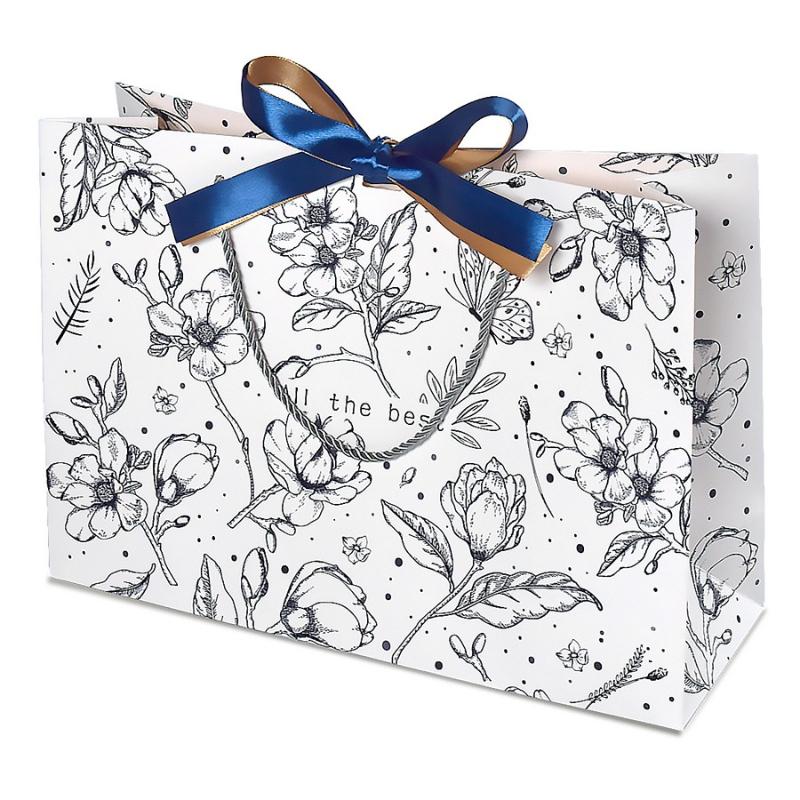 5/10/20PCS New Gift Bags Gift Wrapping Bags Floral Paper Bags Tote Bags Birthday Paper Bags Premium Gift Bags with Ribbon 36x12x25cm&5pcs