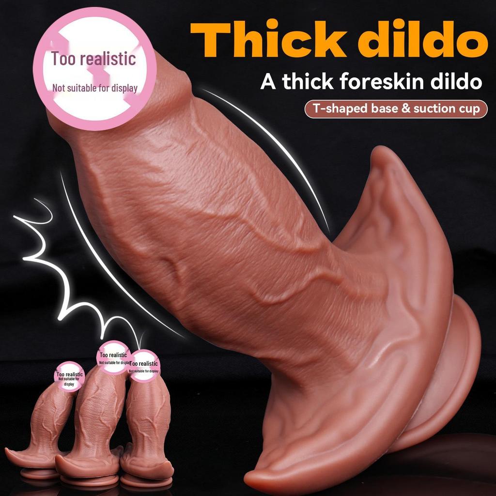 Silicone Female Dildo Toy for Cross-Dressing and Foreskin Simulation