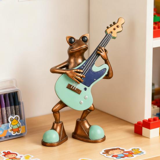 Violin Ornament Smooth Surface Frog Violin Design Resin Mini Sculpture Classic Artistic