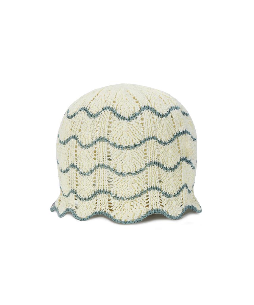 Bajal Va Label Wave Line Beanie Ivory