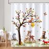 Forest Animal Shower Curtain 180 x 180cm Child Deer Fox Waterproof Polyester Bathroom Decorative Shower Curtain with 12 Hooks