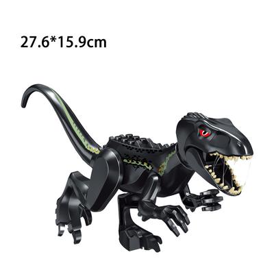 Black Velociraptor Building Blocks Large Dinosaur Model Building Blocks Assembly Toy