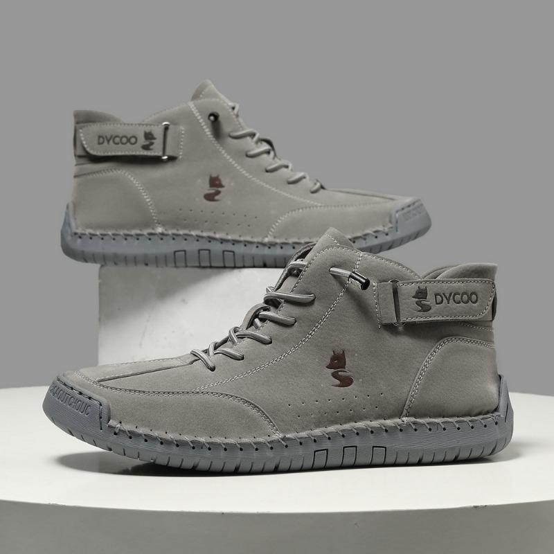 Hand-stitched Martin boots autumn and winter high-top men's shoes men's new casual short boots