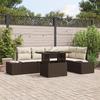 VidaXL 6-Piece Garden Sofa Set with Cushions Brown Poly Rattan 3357921