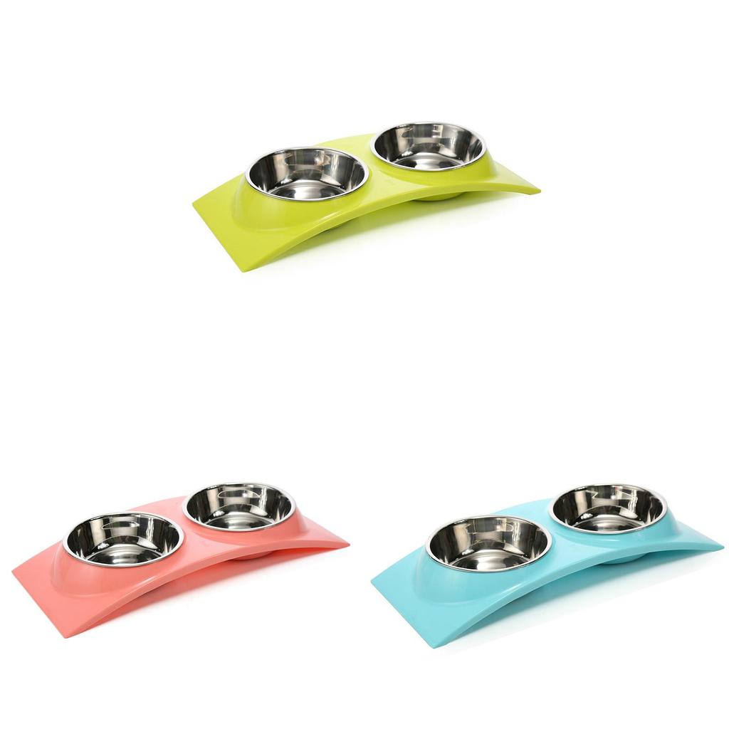 Premium Quality Double Food Water Pet Feeding Bowl For Puppies And Kittens With Non-slip Design