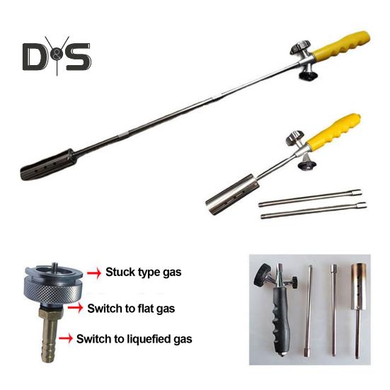 Unkrautbrenner für den Außenbereich mit abnehmbarem langem Arm, einstellbares Flammenkontrollventil, Lötlampe zum Jäten, Flammenwerfer, Propan-Unkrautbrenner für Camping