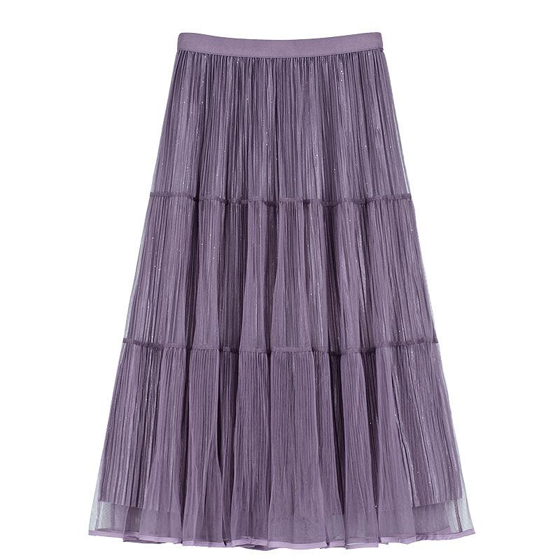 

Плиссированная юбка-годе, юбка А-силуэта, длинная юбка, весна-лето 2025, новая, высококлассная, для невысоких, универсальная average size