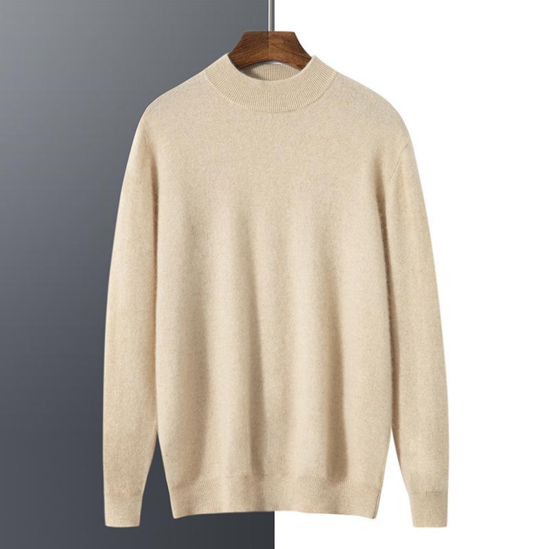 New semi-turtleneck cashmere sweater pullover thickened sweater wool bottomed knitted sweater