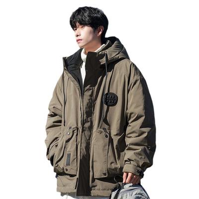 Boys' New Winter Loose Thickened Warm Tooling Waterproof Jacket Versatile Model