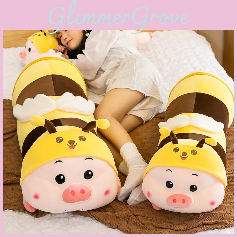 Bumblebee Pig Plush Toy Long Style Stuffed Animal Doll Kids Gift Decoration