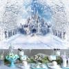 Winter Snowflake Forzen Castle Background Winter Backdrop Decorations For Photo Studio Photo Booth Christams Party