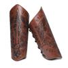 2Pcs Medieval Embossed Vintage Bracers, Knight Faux Leather Arm Guards, Cosplay LARP Stage Costume Accessories Wrist Protectors